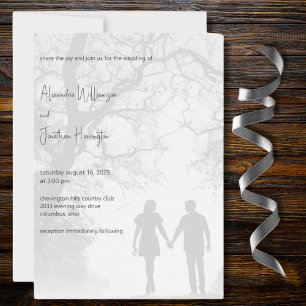 Paar Silhouette Hochzeit  Einladung