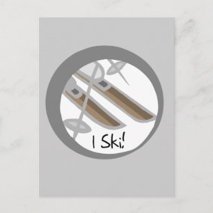 Paar Skier I Ski T - Shirt und Geschenke Postkarte