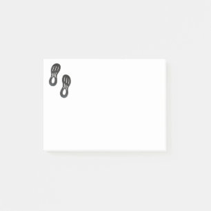 Paar sportlicher Schuhe drucken Post-it Klebezettel