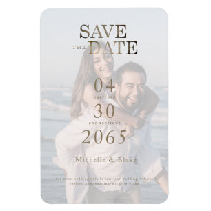 Paar-Strand-Foto-Hochzeit Terminankündigung Magnet