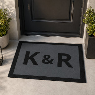 Paar-Türmatte Monogramm Anfangsbuchstaben Haustü Fußmatte