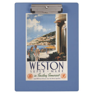 Paar-übersehenküsten-Eisenbahn-Plakat Klemmbrett