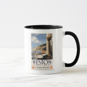 Paar-übersehenküsten-Eisenbahn-Plakat Tasse