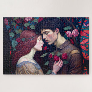 Paar verliebt in Vintage-Romanik Puzzle