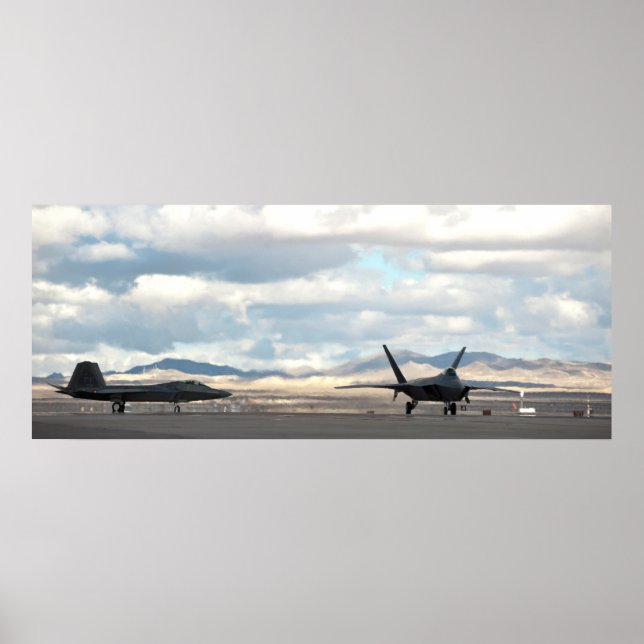 Paar von F-22 Raptor Aircraft Poster (Vorne)