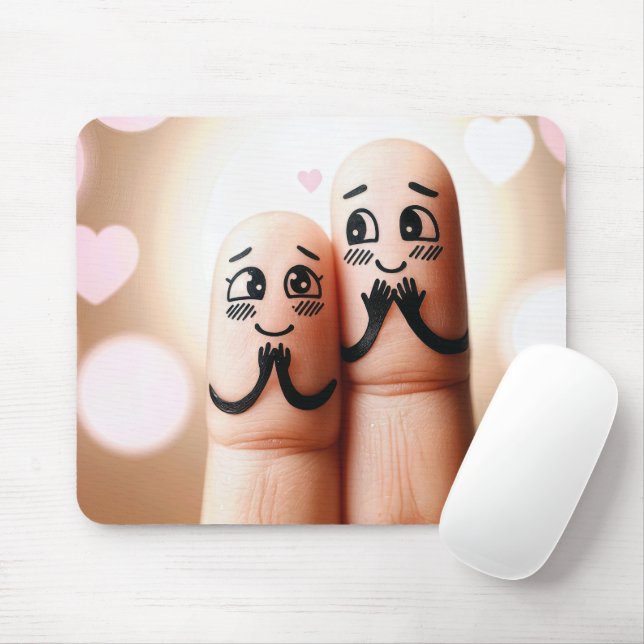 Paar von Fingern in der Liebe Mousepad (Mit Mouse)
