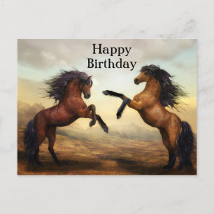 Paar wilder Pferde Postkarte