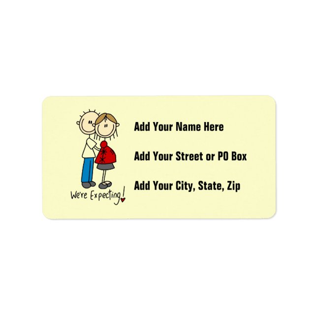 Paar wir erwarten T - Shirt und Geschenke Adressaufkleber (Vorne)