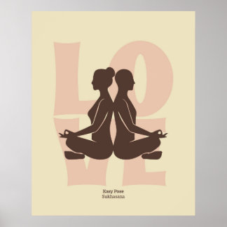 Paar-Yoga-Pose-Druck | Matisse-Stil-Wandkunst Poster