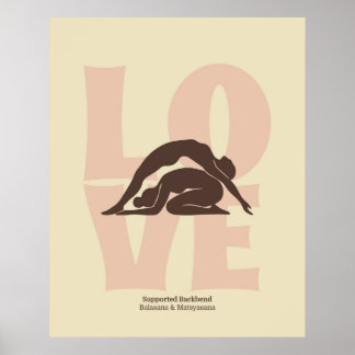 Paar-Yoga-Pose-Druck | Matisse-Stil-Wandkunst Poster