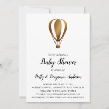 Paare Babydusche Smooth Gold Hot Air Ballon