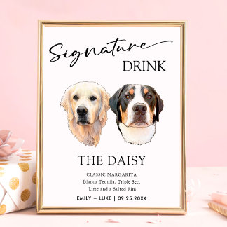 Paare Begrüßung Signature Drink-Zeichen Poster