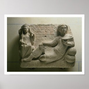 Paare bei einem Bankett, Grabstätten aus Palmyra, Poster