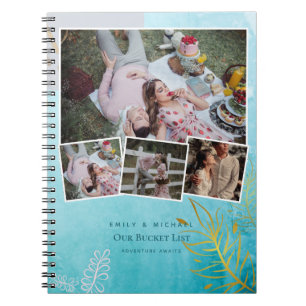 Paare BUCKET LIST Foto-Collage Frischvermählten-Ta Notizblock