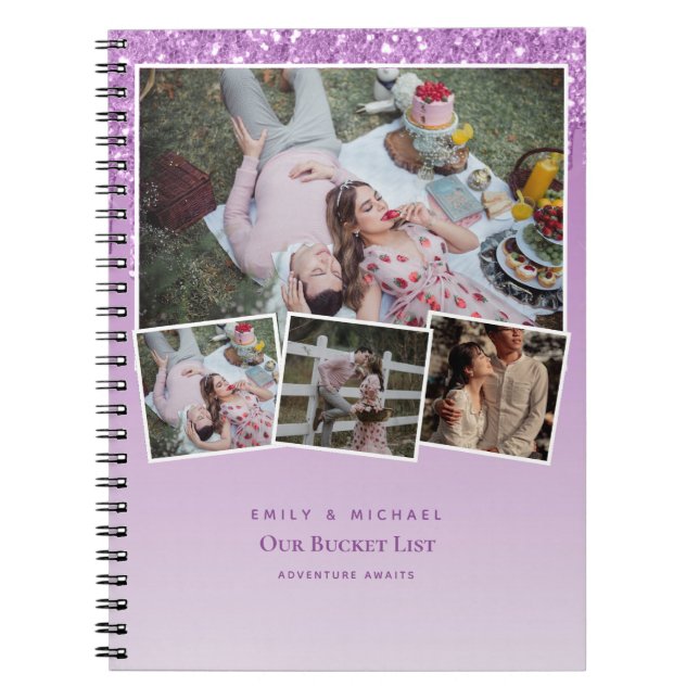 Paare BUCKET LIST Foto Collage Newlywed Journal Notizblock (Vorderseite)