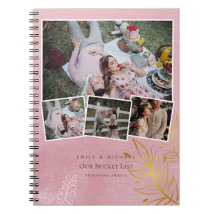 Paare BUCKET LIST Foto Collage Newlywed Journal Notizblock