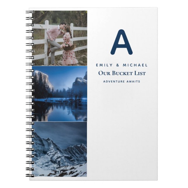 Paare BUCKET LIST Foto Collage Newlywed Journal Notizblock (Vorderseite)