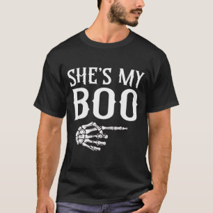 Paare buh Skelett passendes Paar Halloween T-Shirt