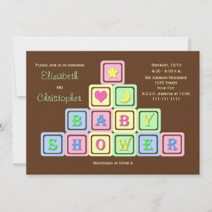 Paare Coed Baby Shower Einladung Baby Blocks