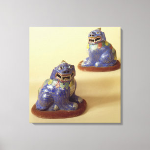 Paare der chinesischen Cloisonnehunde, 18. Leinwanddruck