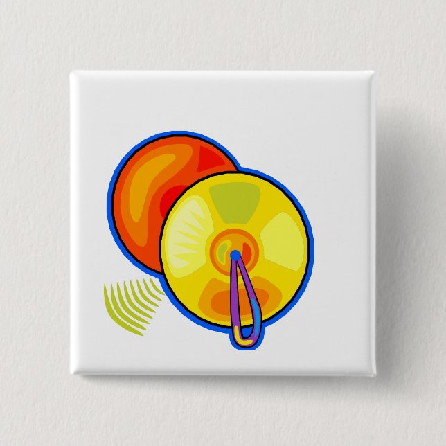 Paare der gelben Becken umrissen in der blauen Button (Vorderseite)