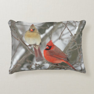 Paare der NordKardinäle Zierkissen