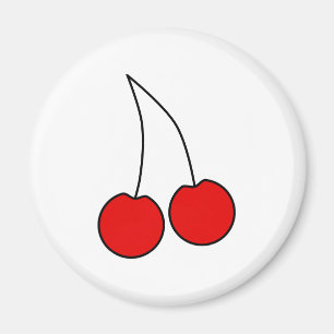 Paare der roten Kirschen. Schwarzer Entwurf Magnet