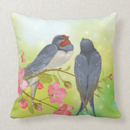 Paare des schönen Schwalben-Vogel-Wurfs-Kissens Kissen