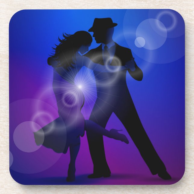 Paare des Tanzen-Tango-Entwurfs Getränkeuntersetzer (Vorderseite)