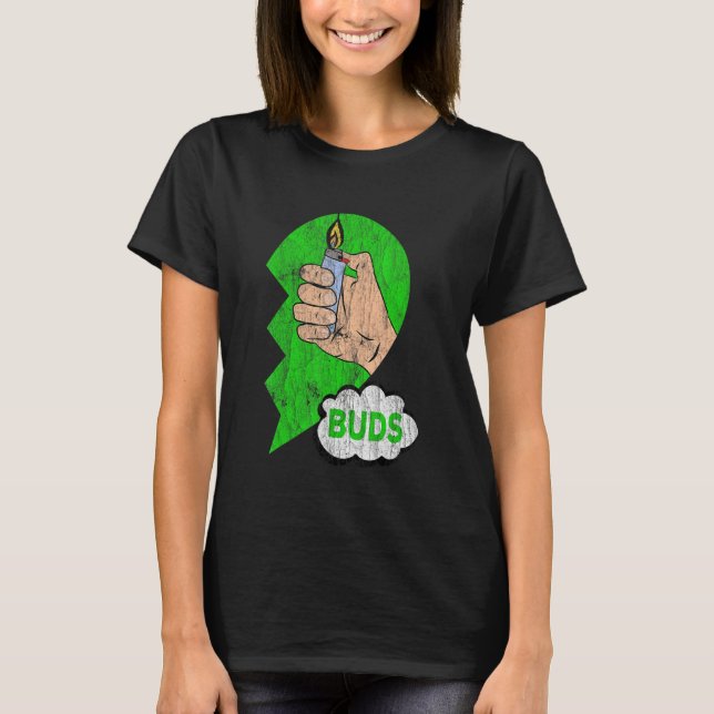 Paare, die Best Buds Weed Funny Joint Stoner treff T-Shirt (Vorderseite)