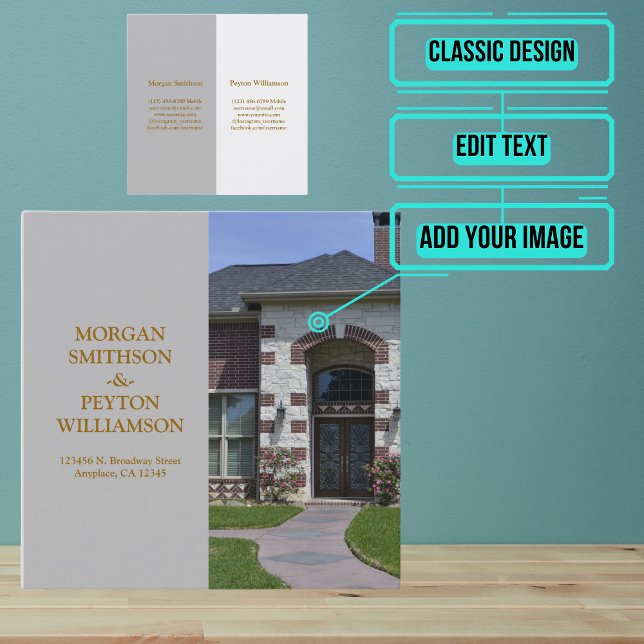 Paare, die die Calling Card mit vollem Foto (Squar Quadratische Visitenkarte (A personal calling card is a great and quick way to share you details.)