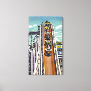 Paare, die die Fliegen-Drehungs-Fahrt Leinwanddruck