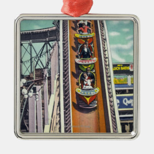 Paare, die die Fliegen-Drehungs-Fahrt Ornament Aus Metall