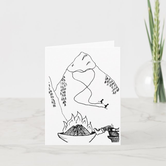 Paare, die gemeinsam Skipass Dankeskarte (Vorderseite)