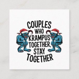 Paare, die Krampus zusammen bleiben zusammen WEIHN Quadratische Visitenkarte