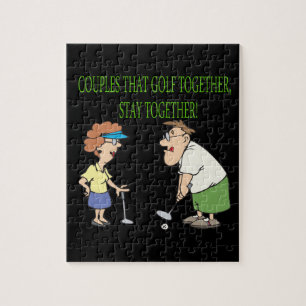 Paare, die zusammen Golf spielen, bleibe zusammen Puzzle