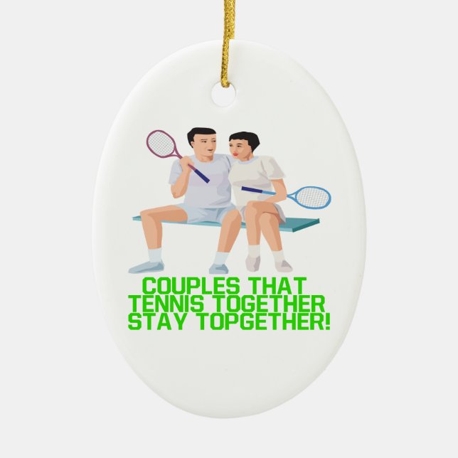 Paare dieses Tennis zusammen Keramikornament (Vorne)