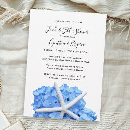 Paare Dusche Blue Hydrangea Starfish Einladung