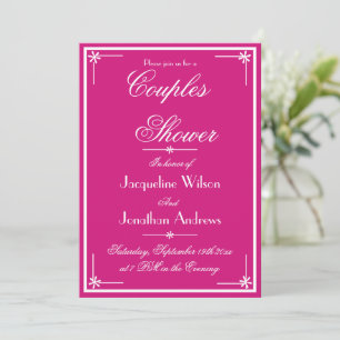 Paare Dusche Chic Script Namen Elegant Magenta Einladung