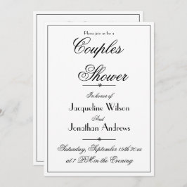 Paare Dusche Elegante Chic White Custom Einladung