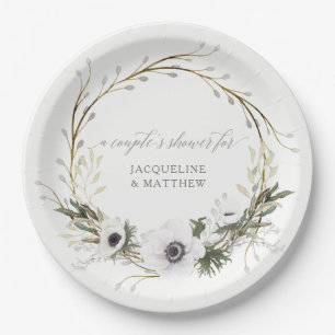 Paare Dusche Rustikale BOHO Wreath Anemone Wreath Pappteller