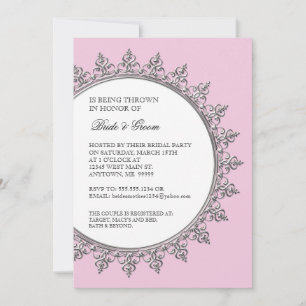 Paare Dusche Vintag klassischer Barockwirl Einladung