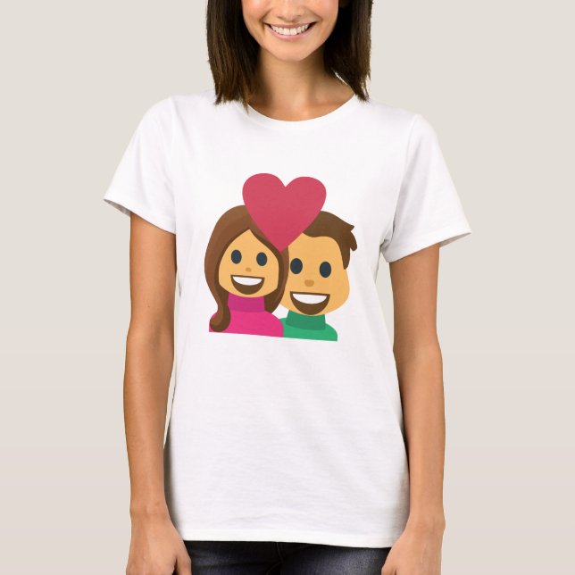 Paare Emoji T-Shirt (Vorderseite)