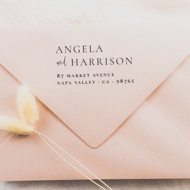 Paare ernennen Elegant Wedding Return Address Permastempel (Rubber Stamp Mock-up)