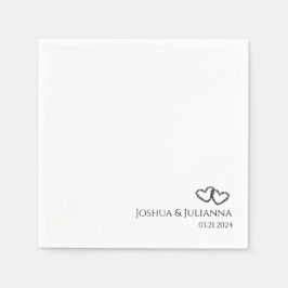 Paare ernennen Modernes Herz 50-jähriges Party Serviette