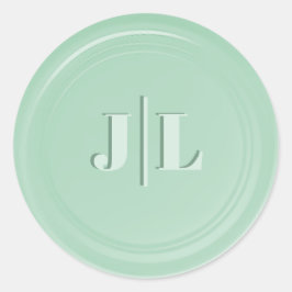Paare Erste Monogramm Imitate Wax Siegel Design Mi Runder Aufkleber