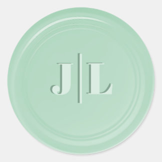 Paare Erste Monogramm Imitate Wax Siegel Design Mi Runder Aufkleber