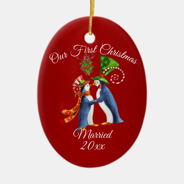 Paare Erster Weihnachtsurlaub Keramik Ornament (Vorne)