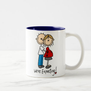Paare erwarten wir T - Shirts und Geschenke Zweifarbige Tasse