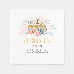 Paare Fall Baby Dusche Pumpkin Bloral Custom Serviette